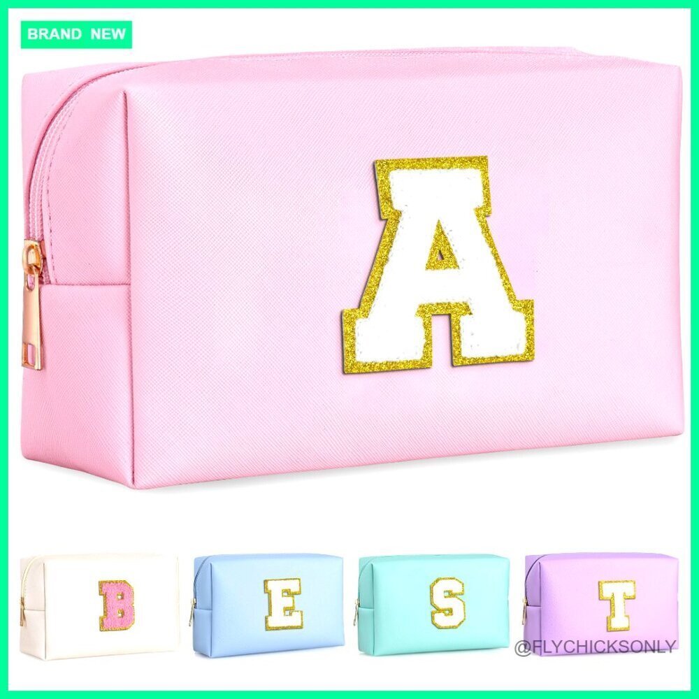 Personalized PU Leather Cosmetic Bag, Waterproof Toiletry Case, Travel Accessory